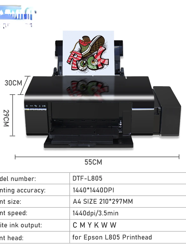 

A4 DTF Printer L805 Transfer Printer impresora dtf A4 Directly To Film Printer A4 For fabric clothes t shirt printing machine