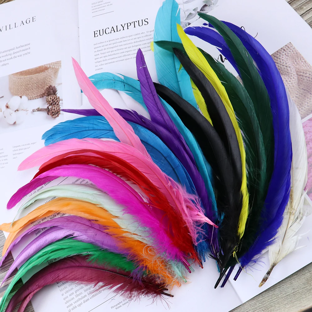 

500pcs Natural Chicken Rooster Feathers for DIY Crafts Clothes Accessory Carnival Costume Wedding Party Decor Wholesale 25-40cm
