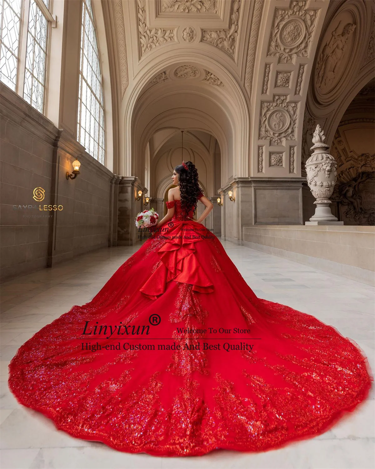 Red Ball Gown Quinceanera Dresses With Applique Beading Crystal Sweet 16 Off The Shoulder Princess Vestidos De 15 XV Años