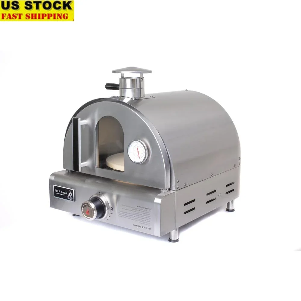 

12000 BTU Multi-Fuel Portable Pizza Oven Stainless Steel Outdoor Cooking Tabletop Gas Grill Backyard Kitchen Cooking Stone