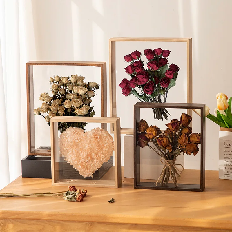 Modern Minimalist DIY Handmade Dry Flower Preservation Frame Stand Floral Artwork Stereoscopic Specimen Frame Home Decor