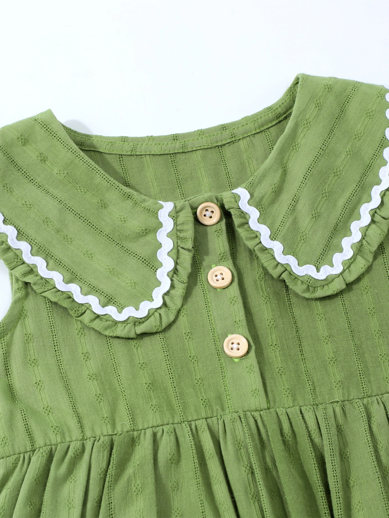 فستان بناتي صيفي بأكمام قصيرة، طباعة عشوائية من القطن الخالص مع أزرار جيب، فستان كاجوال للاستخدام الخارجي