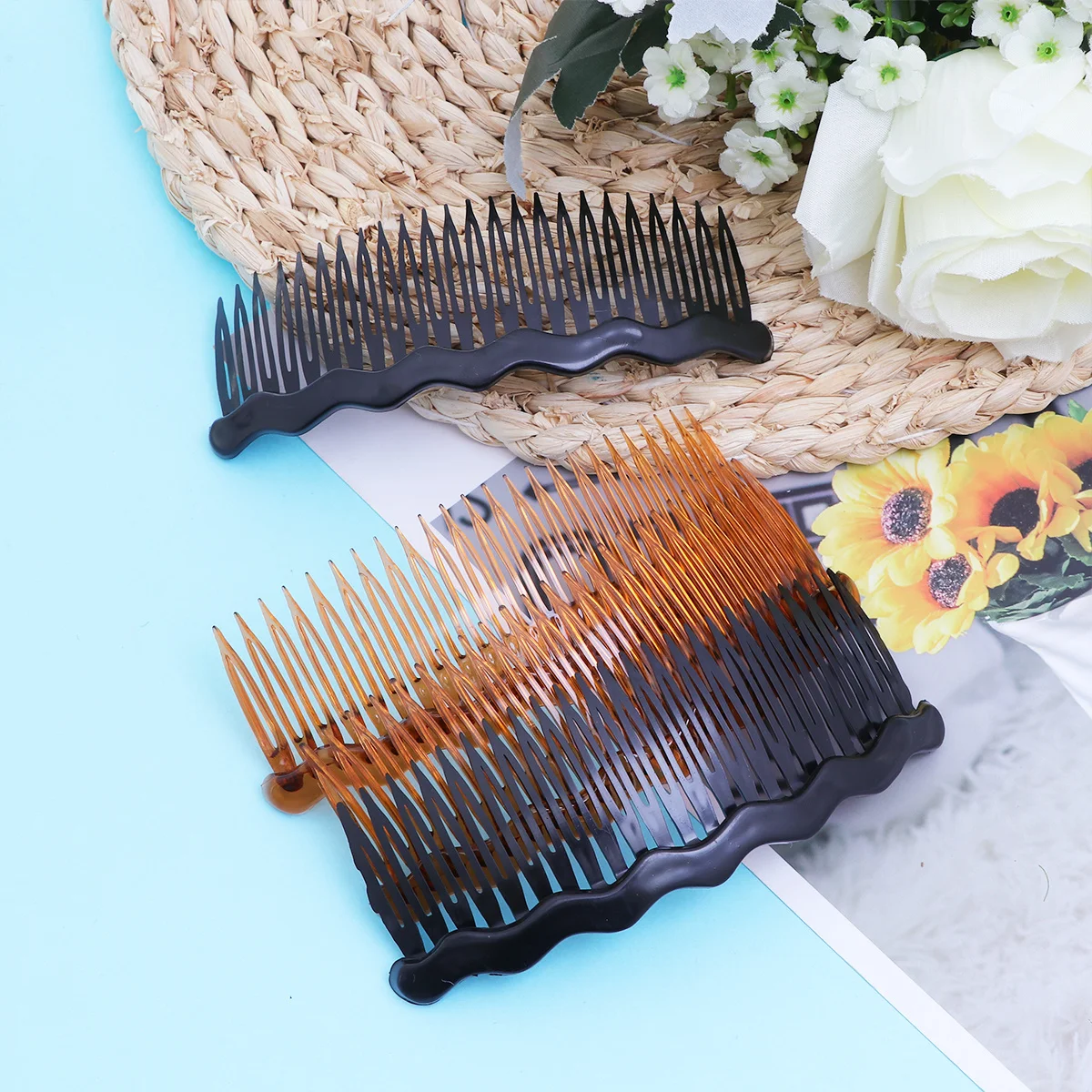 Peines de plástico para el cabello para mujer, peine insertado Simple para boda, uso diario, accesorios para el cabello, duradero y ligero, 4 Uds.