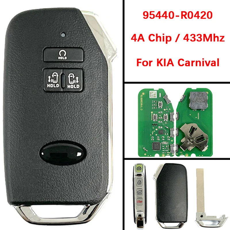 

CN051208 Aftermarket 7 Buttons Smart Key Fob 4A Chip 433Mhz FCC 95440-R0420 Side Sliding Door Remote For KIA Carnival 2022