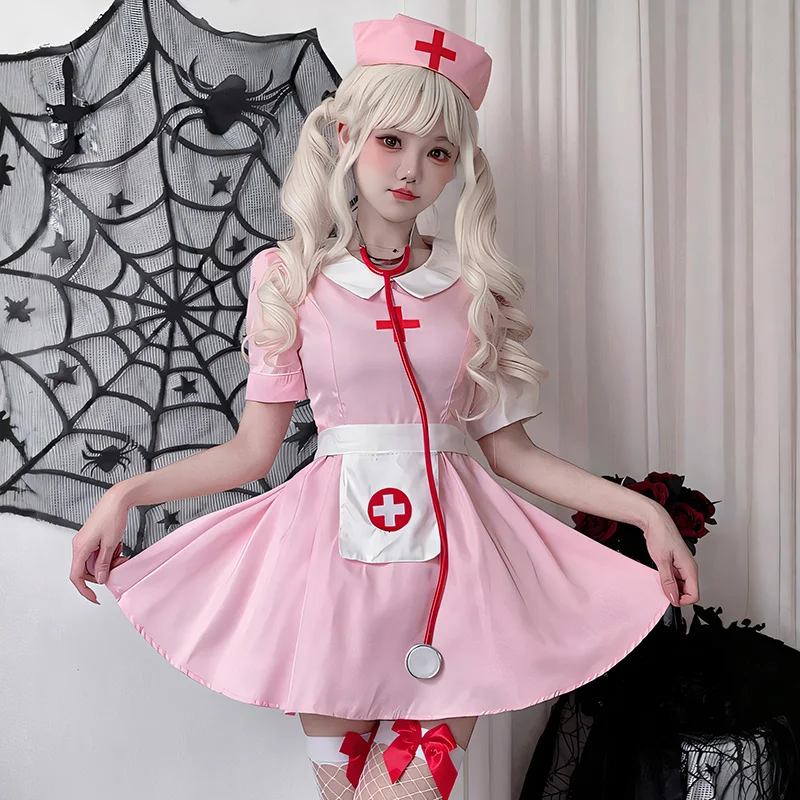 

Sexy Nurse Cosplay Costumes Women Halloween Anime Lolita Maid Role Playing Uniform Adults Nightclub Party Wear Erotic Clothing