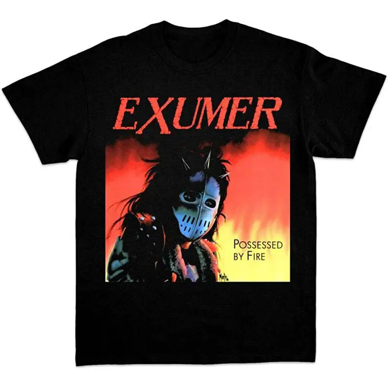 

Мужская футболка Exumer Possessed Fire, черная хлопковая футболка всех размеров S 5Xl Xa255