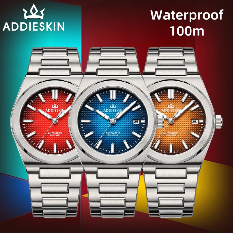 

AddiesKin K004 Mechanical Watch Miyota9015 Japanese Mechanical Movement Patterned Luminous Hands 42 Hours of Energy Storage 39MM