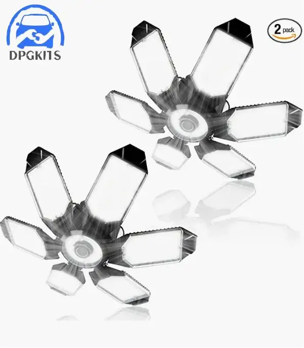 

DPGKITS 2PCS 6+1 Folding Combined Garage Lamp 6-Leaf Large Lens Garage Lamp 86-265V 45W 6500K Wholesale Quick delivery ﻿