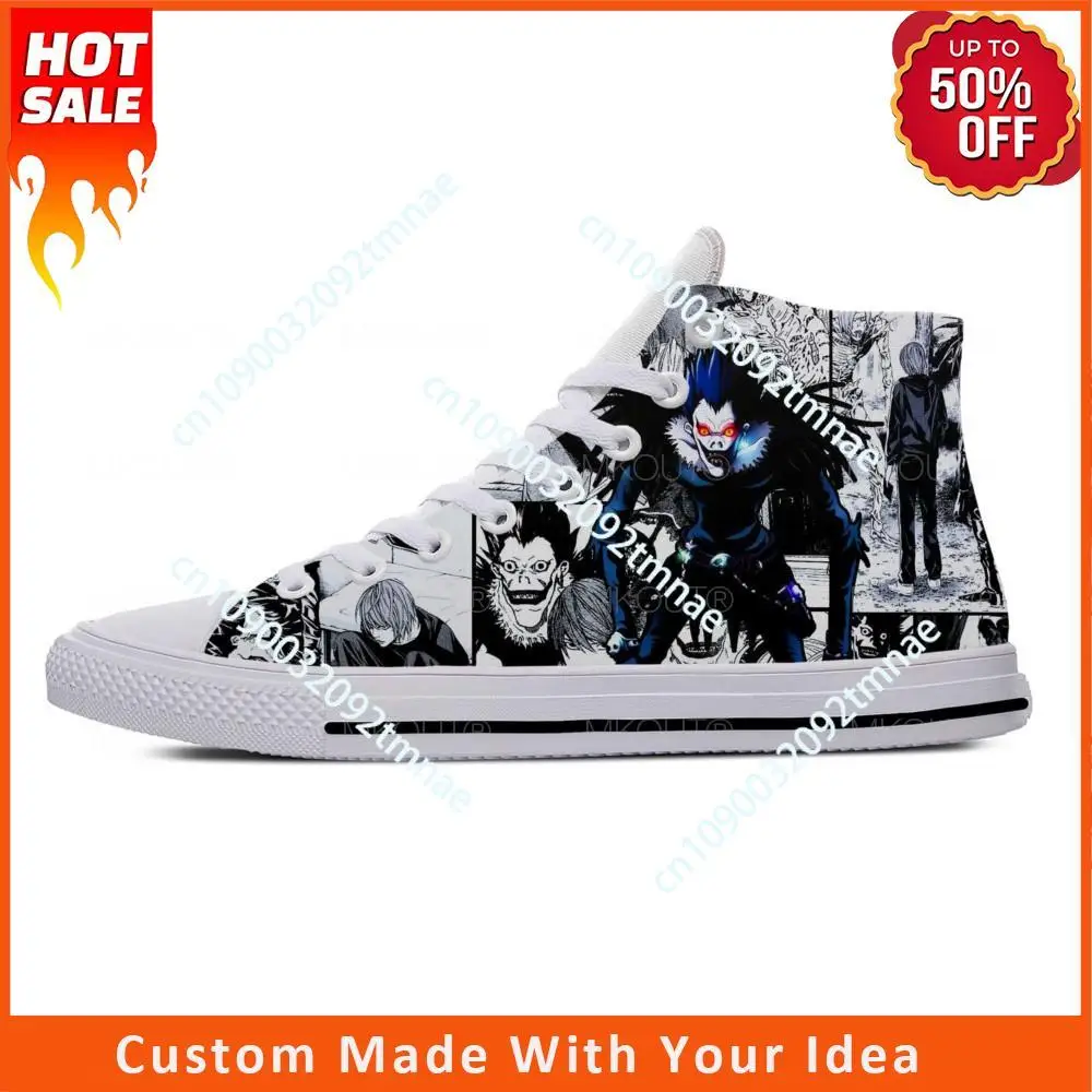 

Anime Manga Cartoon Comic Demon Death Note Ryuk Casual Cloth Shoes High Top Lightweight Breathable Custom Men Women Sneakers