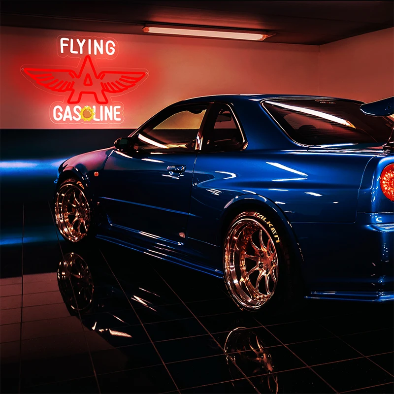 Garage Neon Sign for Wall Decor Retro Garage Led Neon Light Up Sign for Garage Shop Auto Gasoline Wall Decor 5V USB Powered