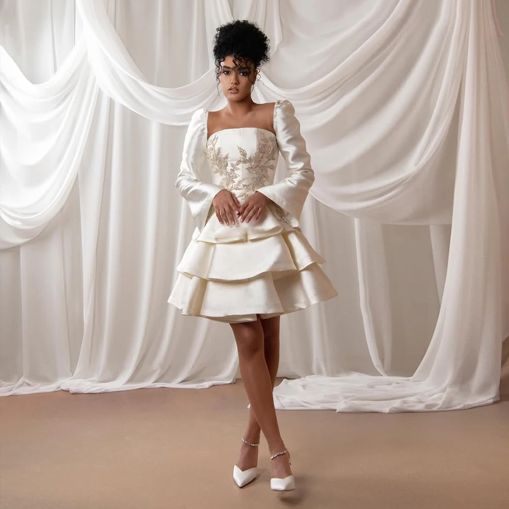 

Mini Evening Dresses for Girls A Line Elegant Prom Dress for Women Party Short Luxury Appliques Pageant Cocktail Gowns