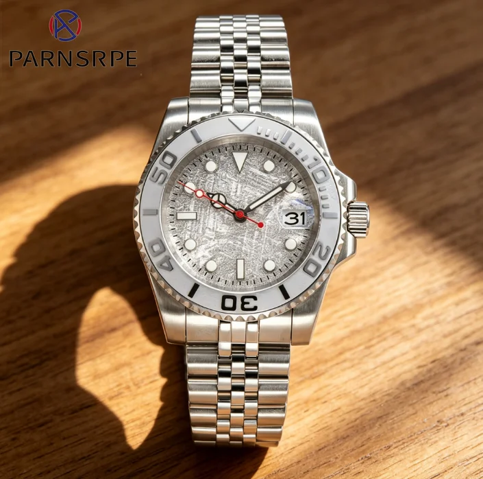 Hot Sale 40mm NH35 Textured Men's Automatic Watch, Sapphire Crystal Solid Caseback Screw-down Crown 50M Waterproof, Gift