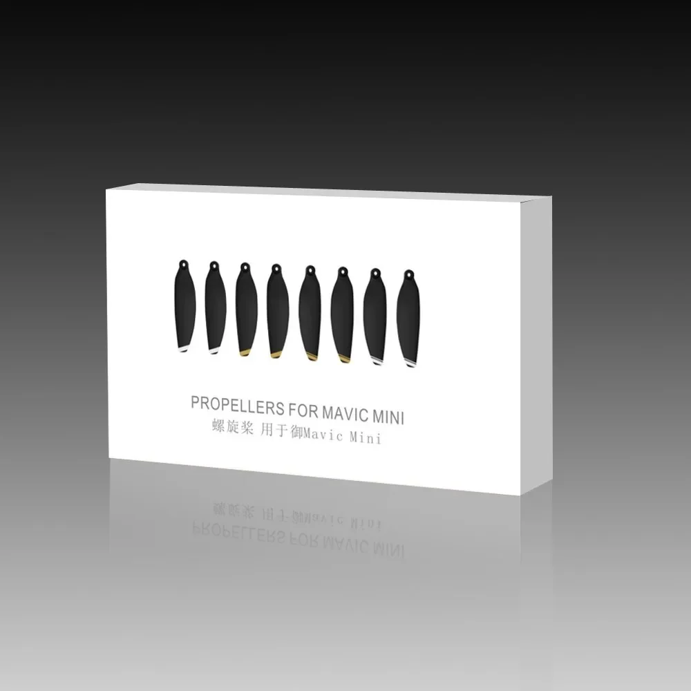 2 Pares De Hélices Para Dron RC 4726F – Compatibles Con Mavic Mini, De Bajo Ruido, Color Blanco Y Negro, Recambio Original Para Vuelo Estable