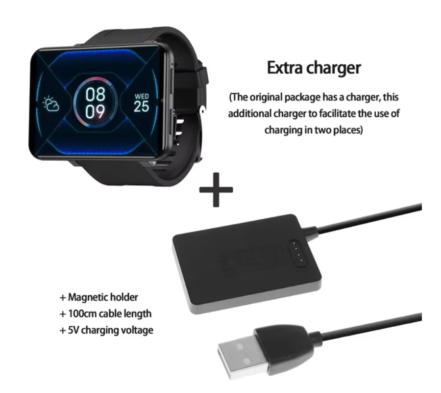 2025 DM100 4G Smart Watch 2.86" HD Touch Screen MTK6739 Quad Core 32GB+2700mAh Dual Camera GPS Bluetooth Waterproof Smartwatch