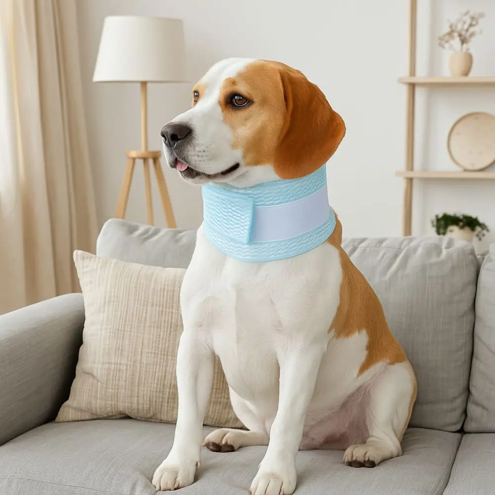 メッシュ猫用回復カラー ソフト調整可能ペット用舐め防止カラー 快適で通気性のある犬用ネックサポートカラー グルーミング用