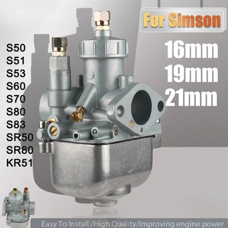 16mm 19mm 21mm Carburetor Vergaser Carb For BVF 16N1-11 For Simson S50 S51 S53 S60 S70 S80 S83 SR50 SR80 KR51 16n1 Dirt Pit Bike