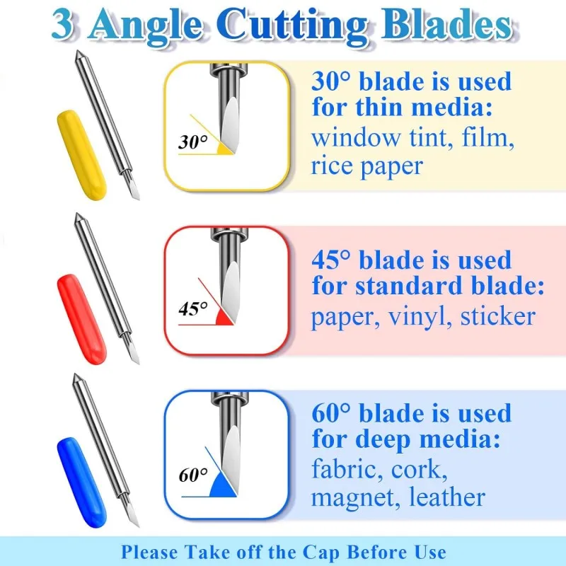 30/45/60 Degrees Replacement Cutting Blades For Roland Cricut Plotter Air 2/Air 3/Maker Fine Point Blades Standard Cutter Blades