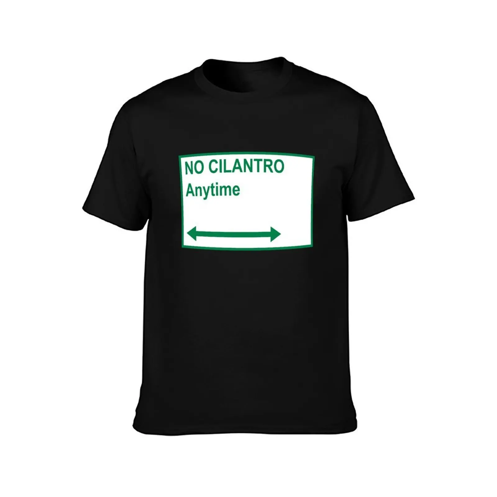 No Cilantro Anytime T-Shirt, Summer Casual Cotton Tee, Oversized Streetwear Tops, Vintage Graphic Print, Loose Fit Short Sleeve