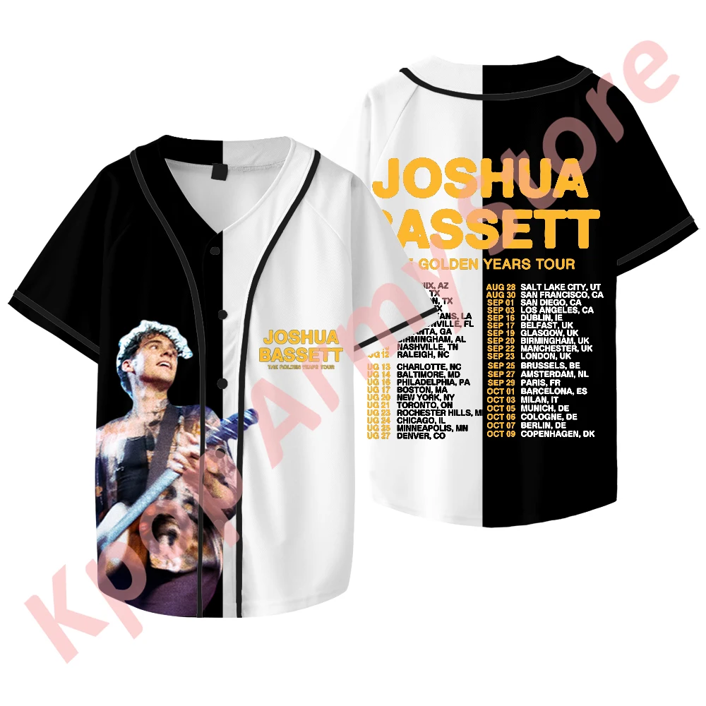 

Joshua Bassett The Golden Years Tour Merch Baseball Jacket T-shirts Summer Unisex Fashion V-neck Short Sleeve Tee