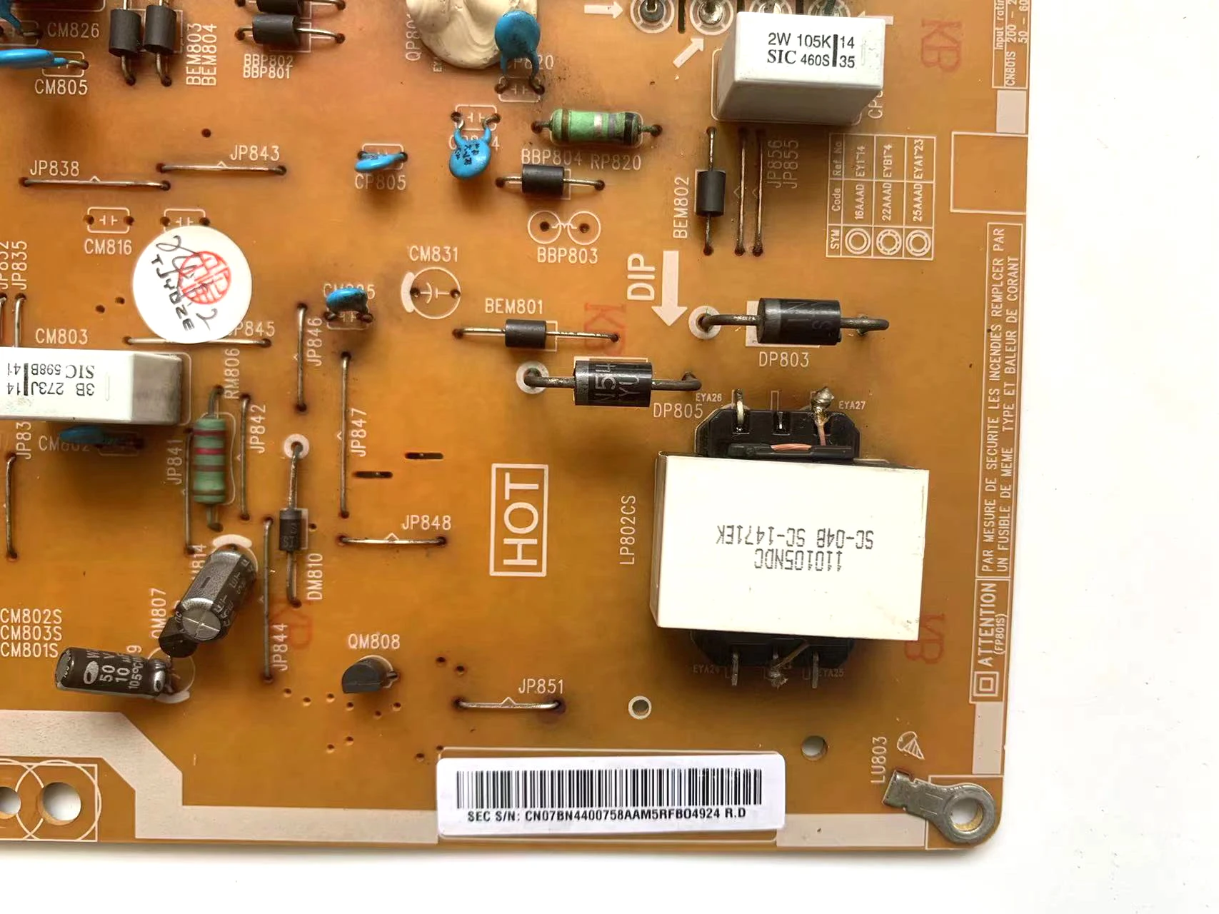 La carte d'alimentation d'origine BN44-00758A L40N4CE _ EHS a été testée pour fonctionner correctement, applicable aux téléviseurs LCD UA40HU5900J UA40HU5920J TV