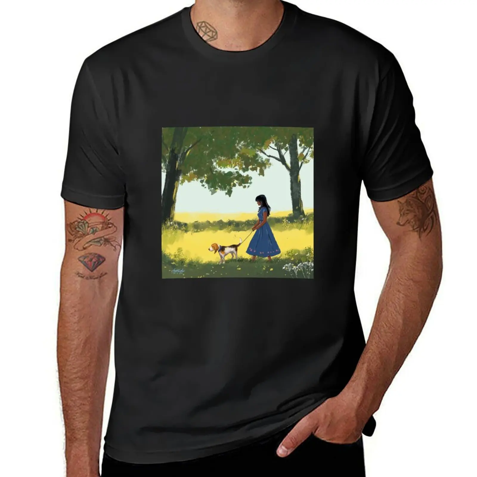 Summer walk T-shirt customs design your own vintage clothes shirts graphic tees mens t shirt