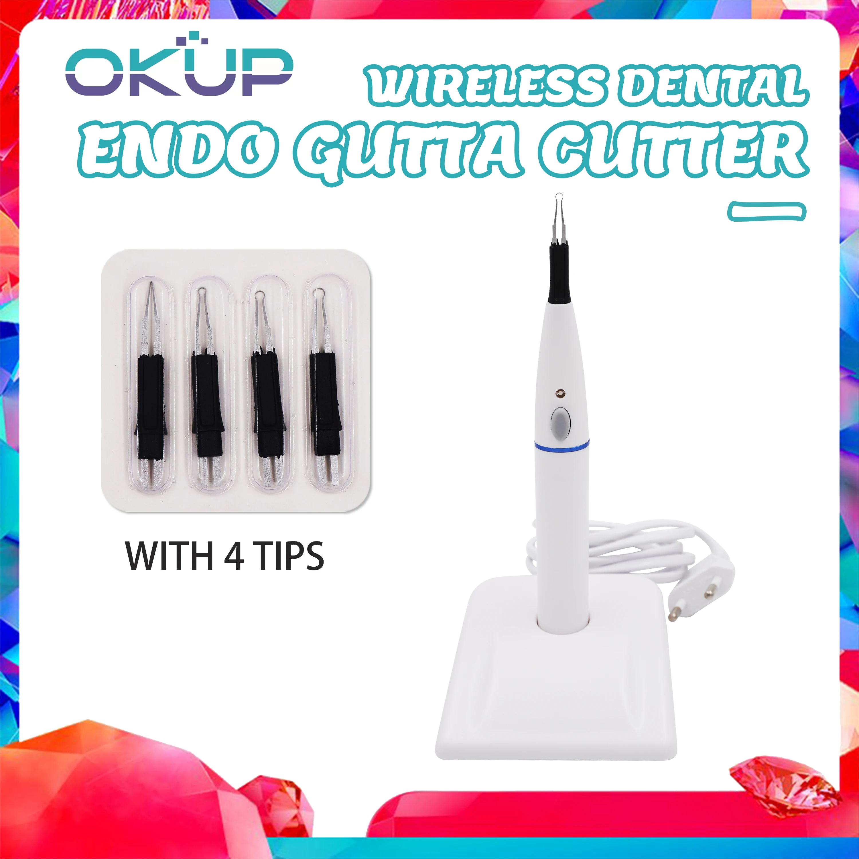 

Dental Cordless Gutta Percha Obturation Pen Root Canal Filling System 4Tips Dentist Rapid Heating Dental Gutta-percha Cutter