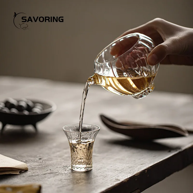Heat Resistant Glass Chhai Fair Cup Cerative Puer Tea Cup Divide Tea Aesthetic Cups for Tea Sea Japanese Sea Oolong Drinkware