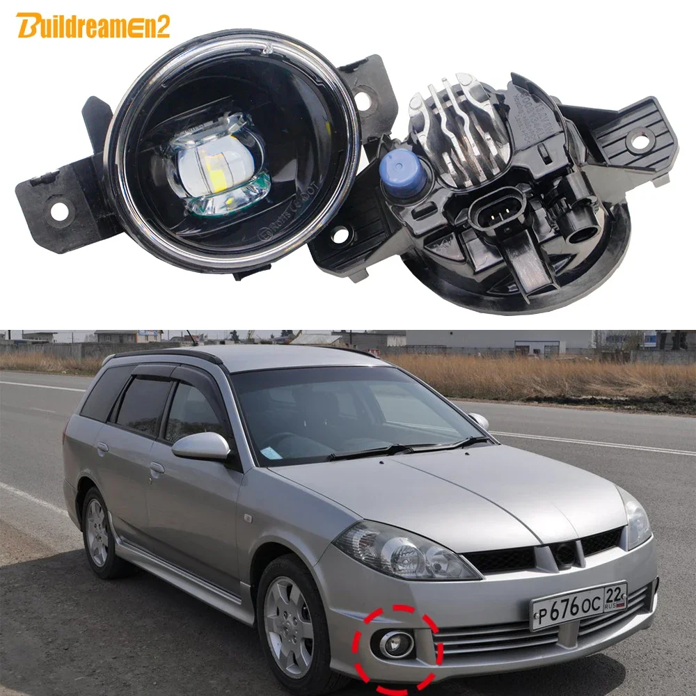 2 Pieces 30W H11 Canbus Car Front LED Fog Light Daytime Running Lamp Assembly For Nissan Wingroad 2002 2003 2004 2005