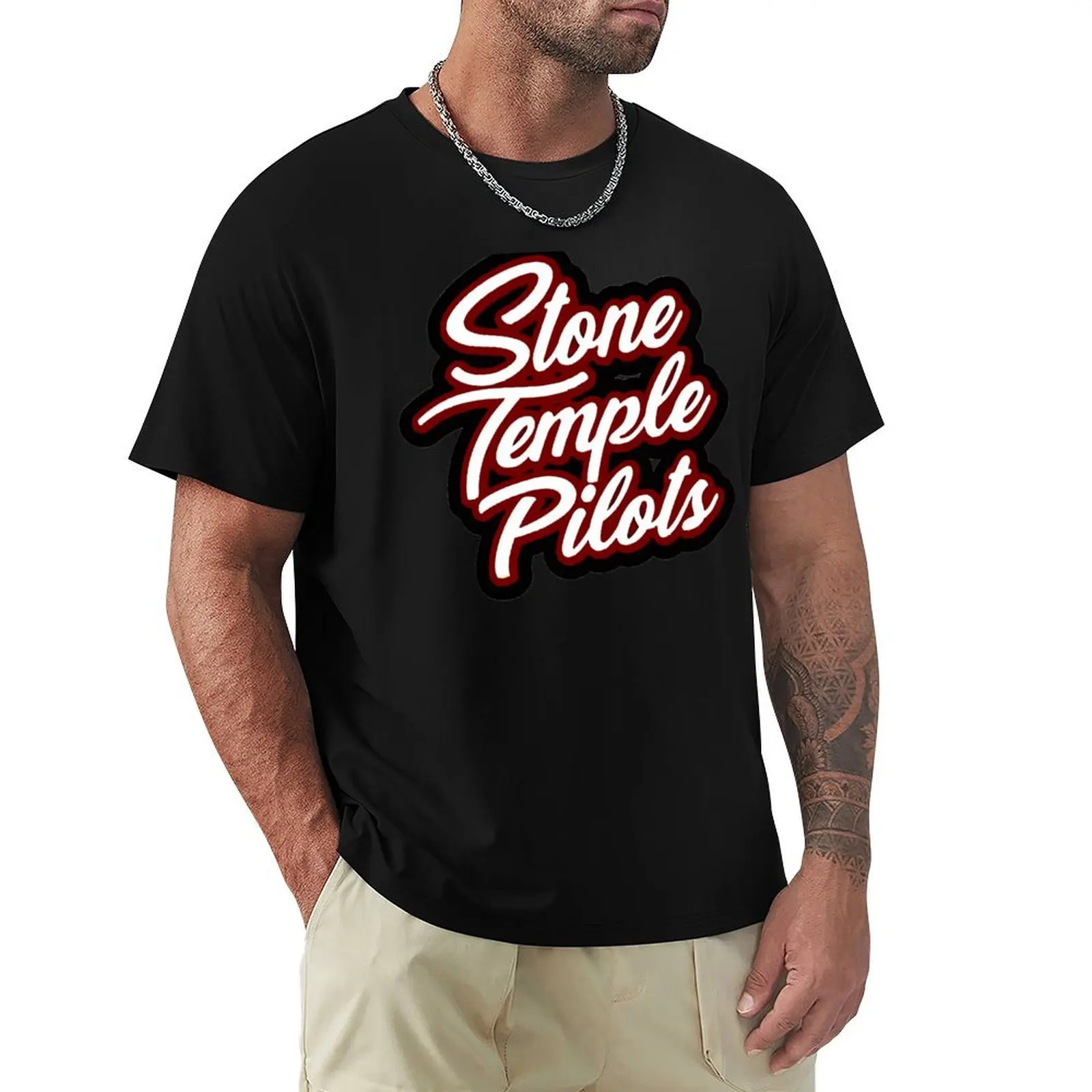 STUN TEMPE PILOT ROCK BAND MUSIC AMERICA T-Shirt cotton t-shirt plain for man package T-Shirt