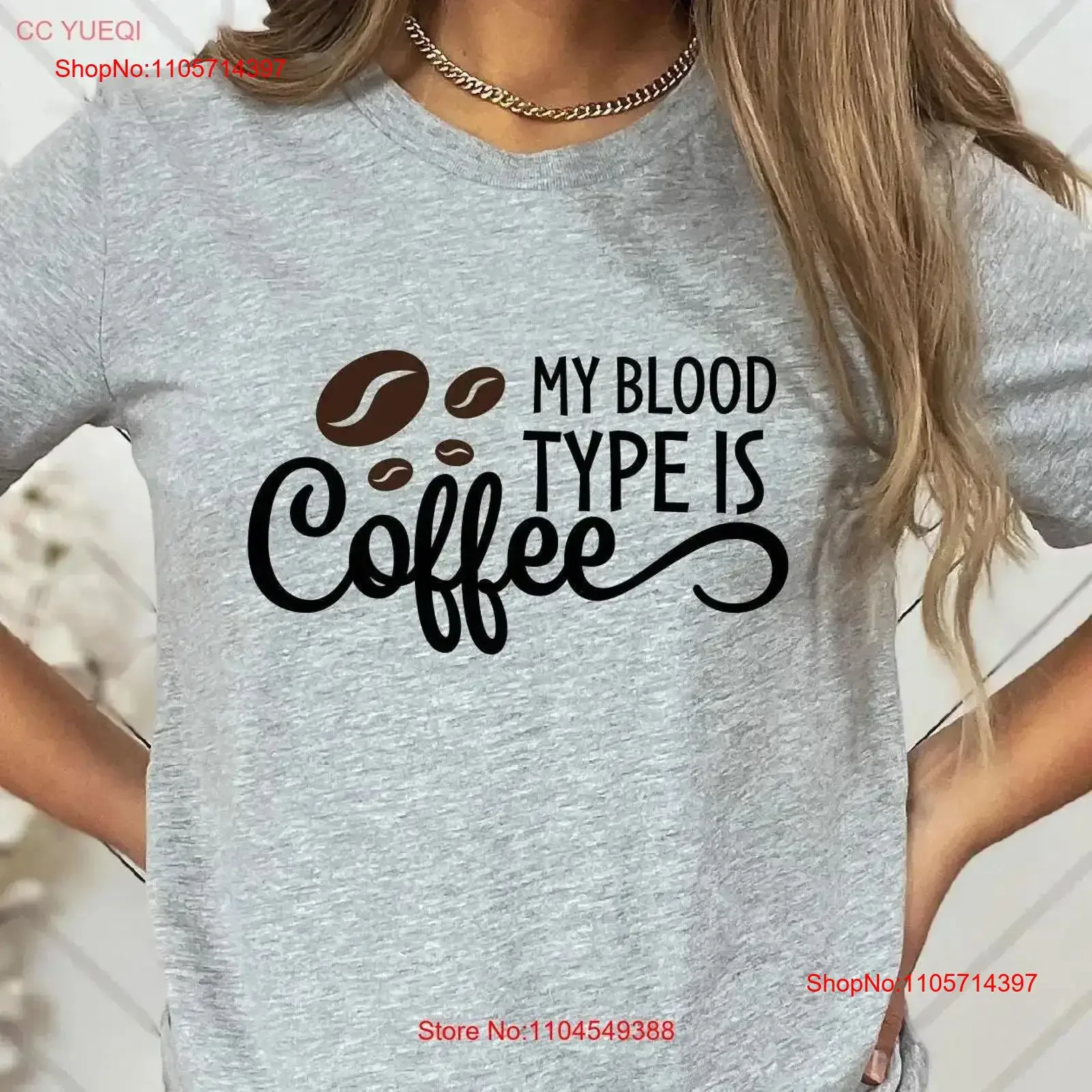 My Blood Type is Coffee T Shirt Funny AddicT Nurse Life Lover Trendy vintage Washed Slightly Breathable Versatile fashion