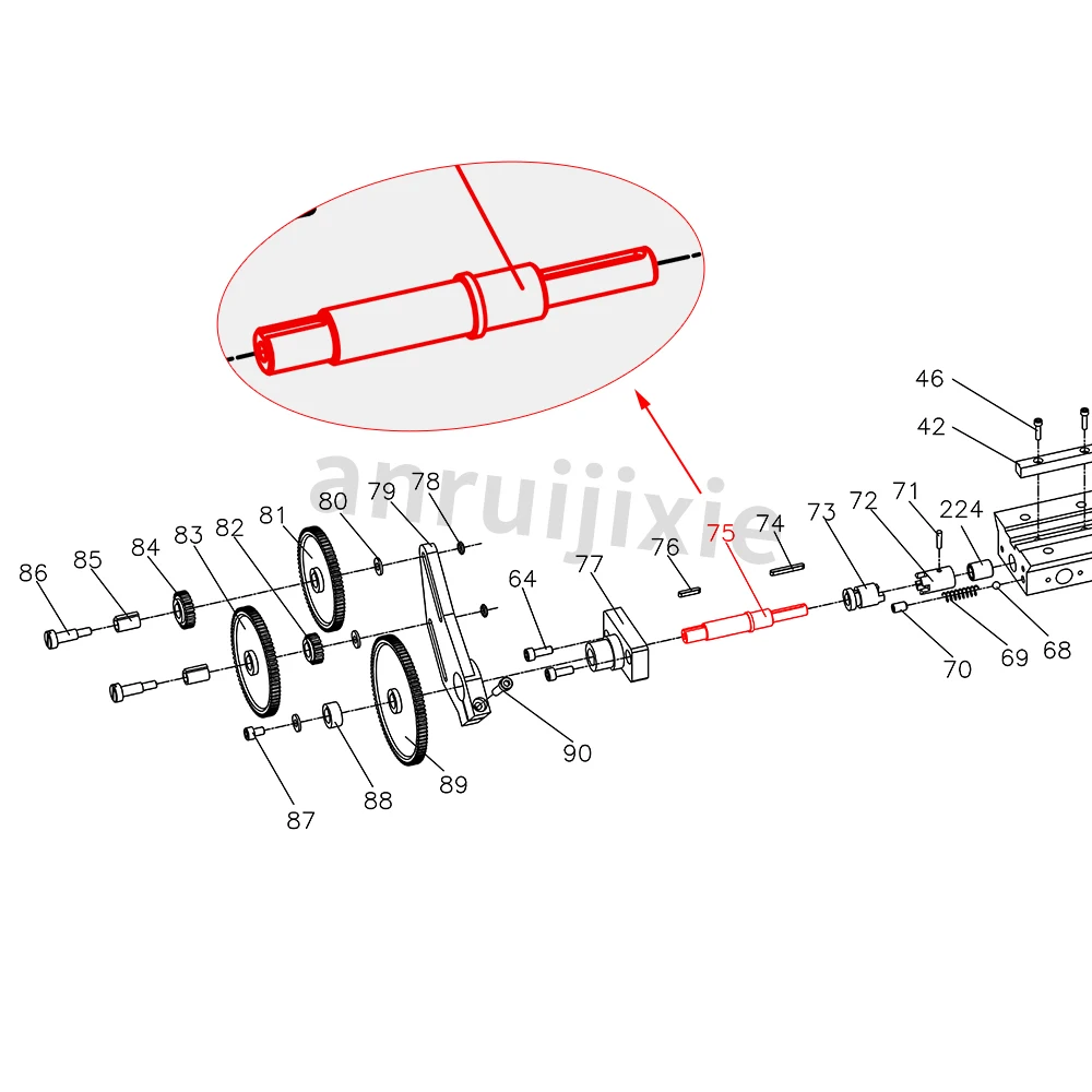 Shaft  SIEG C1-075&M1&Grizzly M1015&Compact 7&G0937&SOGI M1-150& MS-1 Mini Lathe Spares parts