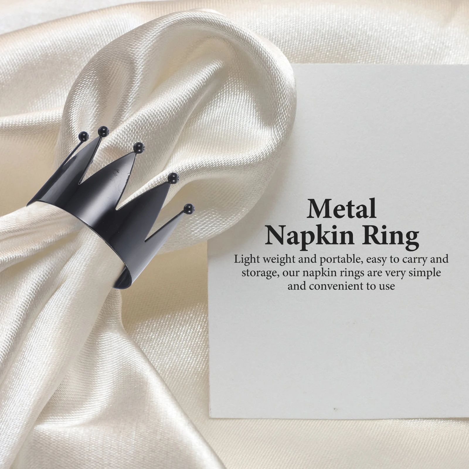 

4Pcs Napkin Rings Elegant Crown Shape Alloy Napkin Buckles for Table Centerpiece Wedding Christmas Party Supplies