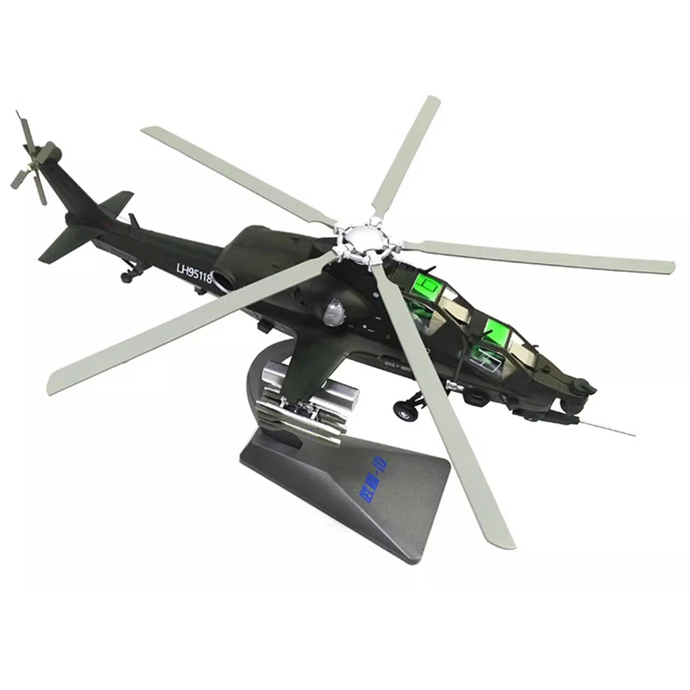 1/48 Scale Alloy Aircraft Chinese Army Aviation Helicopter Z-10 Fighter Z10 Fiery Thunderbolt for Collection Desk Decoration