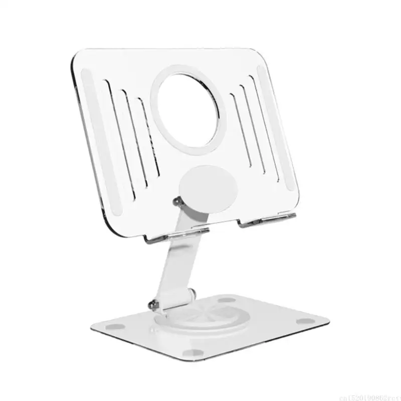D5BB Transparents Desktop Stand With Adjustables Height And 360 Degree Swivels Function For 12.9Inch Electronics