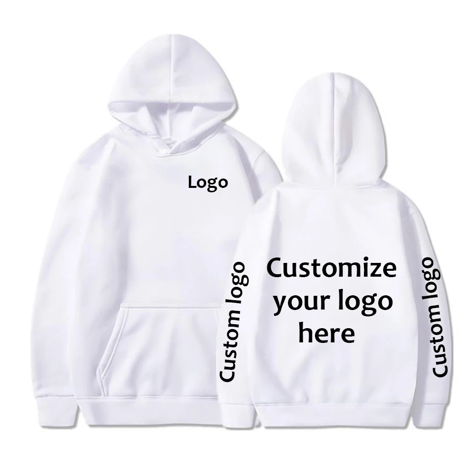 2024 Men\'s custom hooded sportswear with text image printing of couple friend and family logos casual sweater style