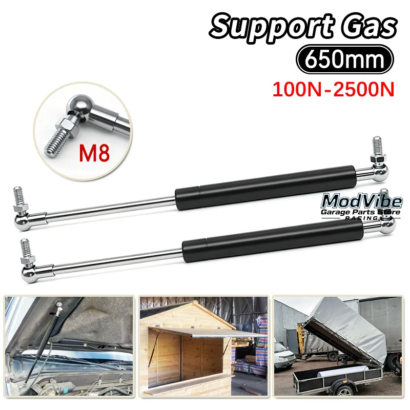 2Pcs Universial 650mm Shock Lift Strut Support Bar Gas Spring Lift Up Support for Storage Bed Car Bonnet Hood Tailgate RV Bus