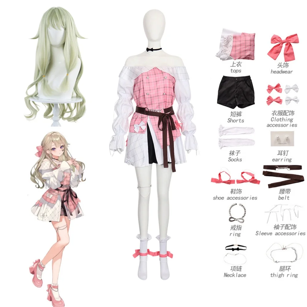 

Kusanagi Nene Cherry Blossom Pink Skin Cosplay Costume Wig Anime Pjsk Woman Christmas Halloween Party Clothing Stage Costume