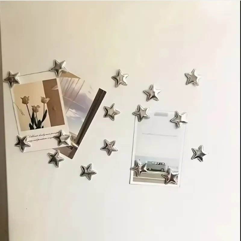30Pcs Cute Cartoon Star Fridge Magnets Floral Nature Style Plastic Round Magnets Kitchen Home DIY Decor Accessories