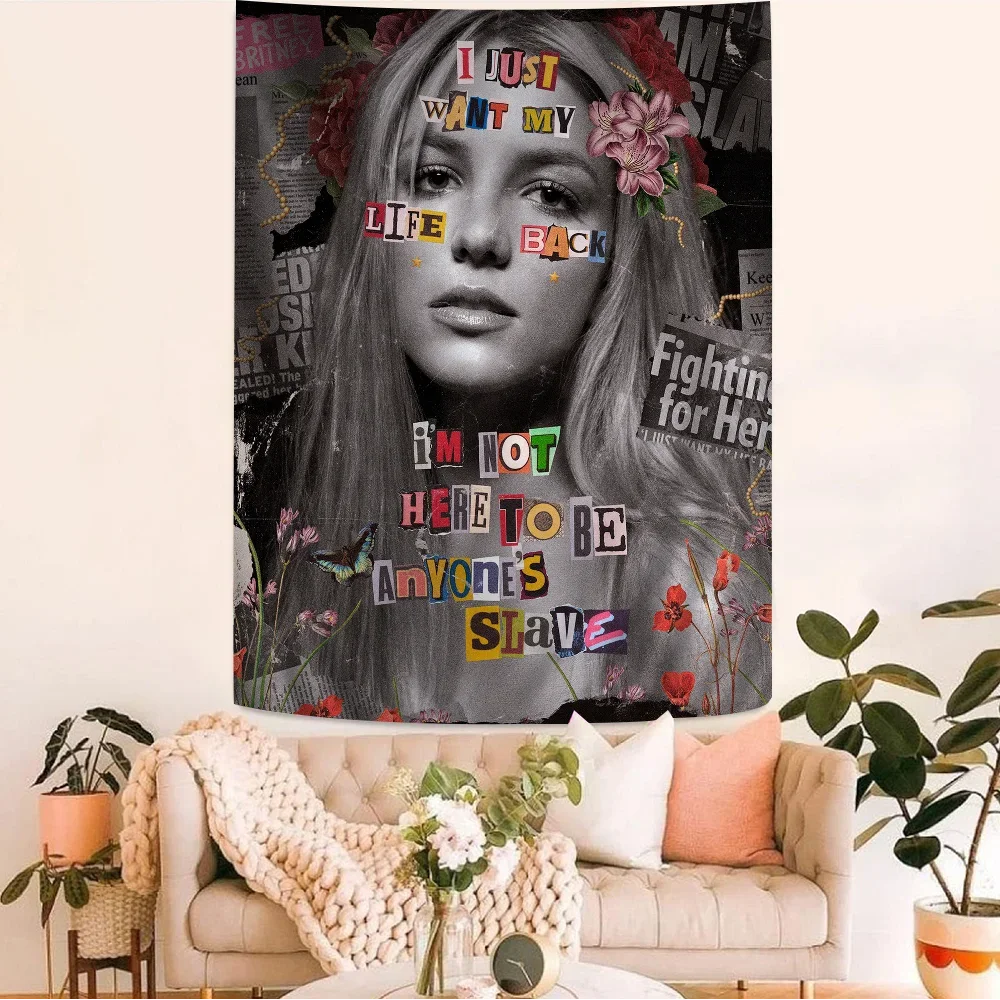 Singer Britney Spears DIY Wall Tapestry Hanging Tarot Hippie Wall Rugs Dorm Home Decor