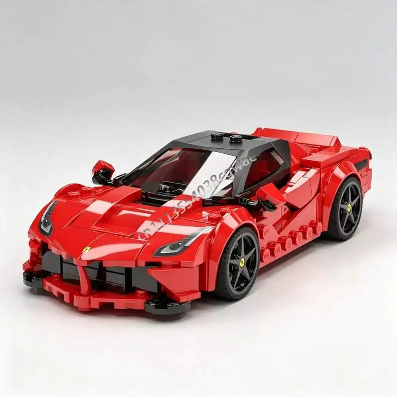 239 pièces Blocs de construction Modèle de voiture de sport rouge MOC Véhicule créatif Figurine DIY Puzzle à assembler Jouet de collection populaire Cadeau