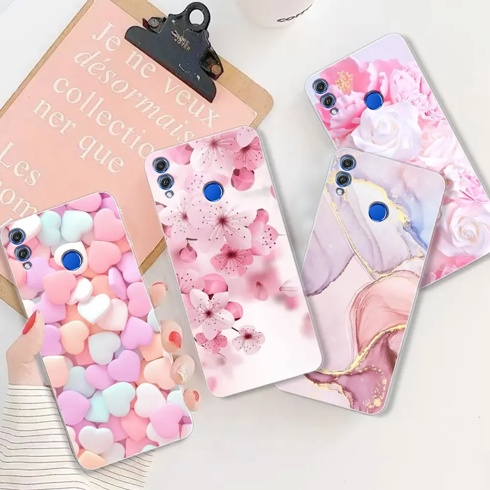 For Huawei Honor 8X Case Honor 8X Watercolor Marble Transparent Cases For Huawei Honor 8X Cover Honor8X Silicone Back Bumper