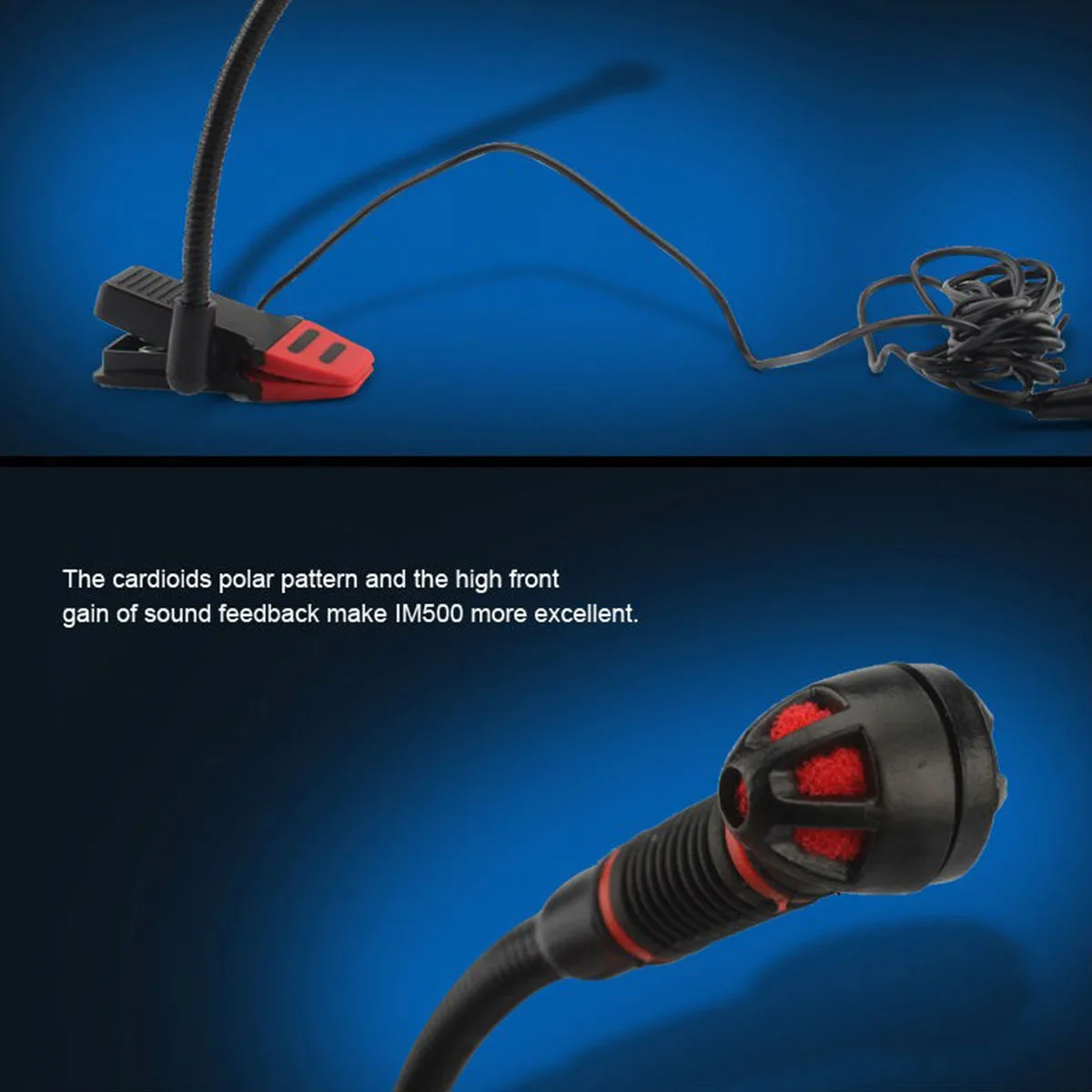 Micrófono de saxofón IM500, micrófono condensador Instrumental con Clip, micrófono de cuello de cisne para saxofón de orquesta, trompeta, Saxe