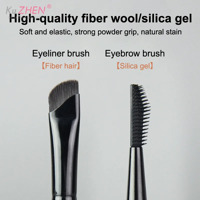 Cepillo delineador de ojos de hoja, cepillo de cejas de silicona oblicuo de ángulo fino debajo de los ojos, cepillo de detalle preciso, herramienta de maquillaje de belleza