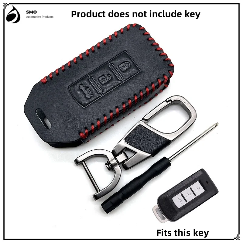 

For Mitsubishi Pajero Outlander Mitsubishiasx Lancerex and Mitsubishi Grandis key holder car keychain cowhide hand-sewn key bag