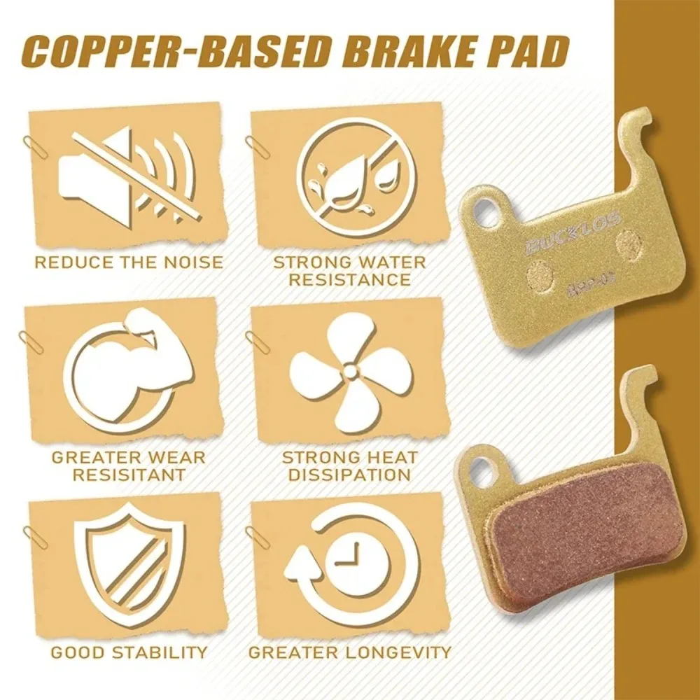 

BUCKLOS Bike Brake Pads Wear-resistant Resin Semimetallic MTB Hydraulic Brake Pads for SHIMANO A01S M06 M07