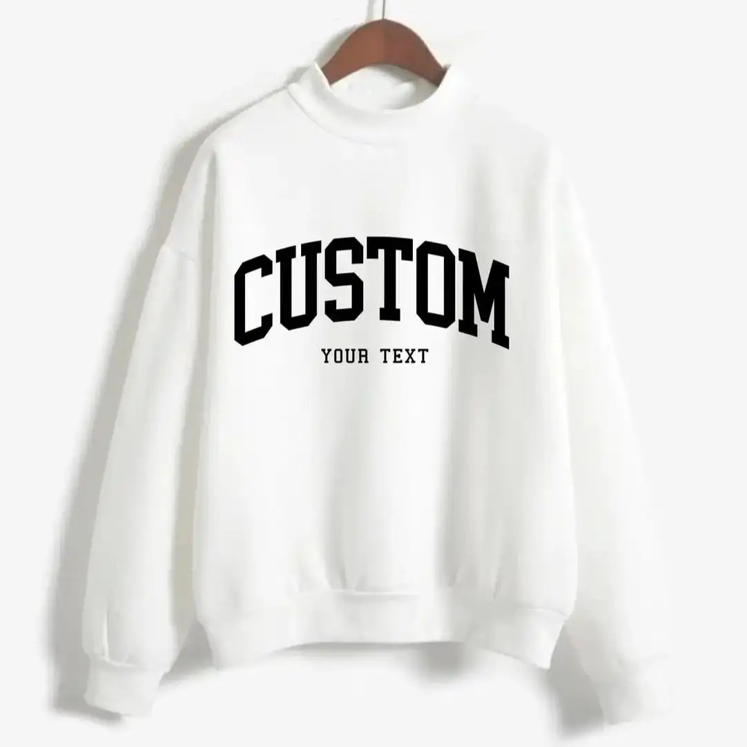 Winter Customized Fleece Sweatshirt for College Sorority Personalized Mockneck Sweatshirt Custom Company Team Name Logo Outfits