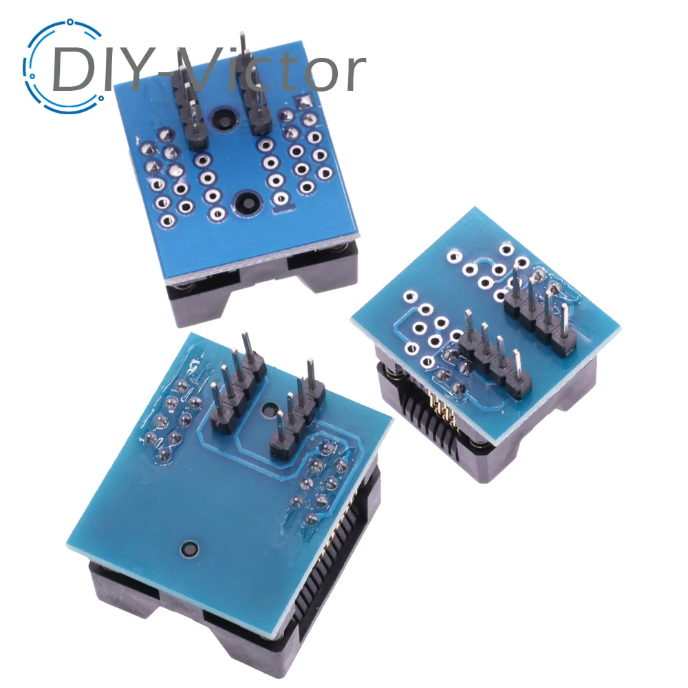 SOIC8 SOP8 to DIP8 Wide-body Seat Wide 150/200/208mil Programmer Adapter Socket Blue SA602 IC Test Conversion Burner