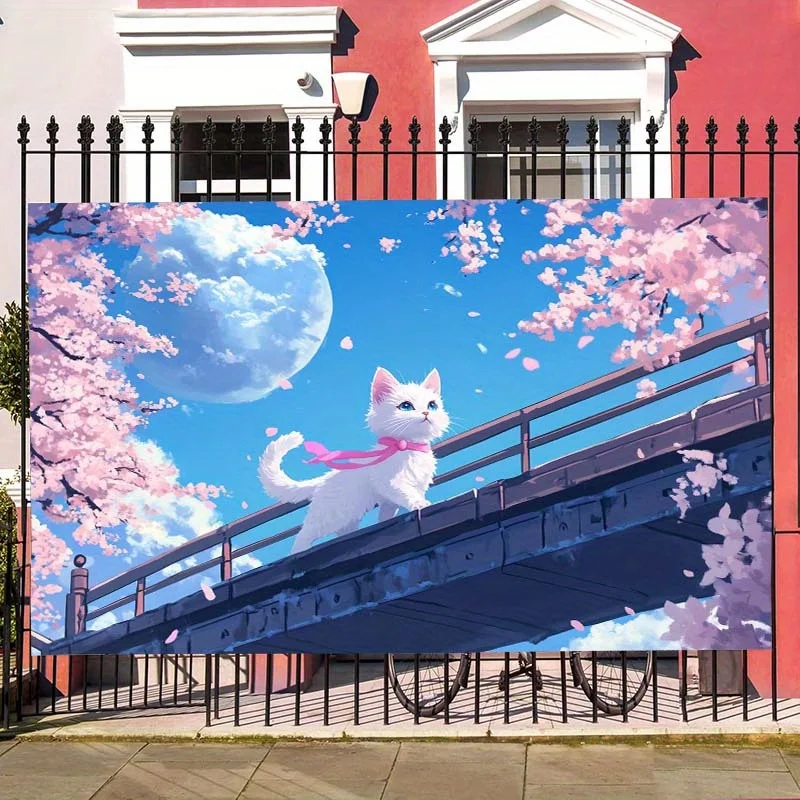 قطعة واحدة مسطحة ثنائية الأبعاد، خلفية عيد الحب، مناسبة لغرفة النوم، غرفة التأمل، حدث الشرفة، لا يتطلب مصدر طاقة