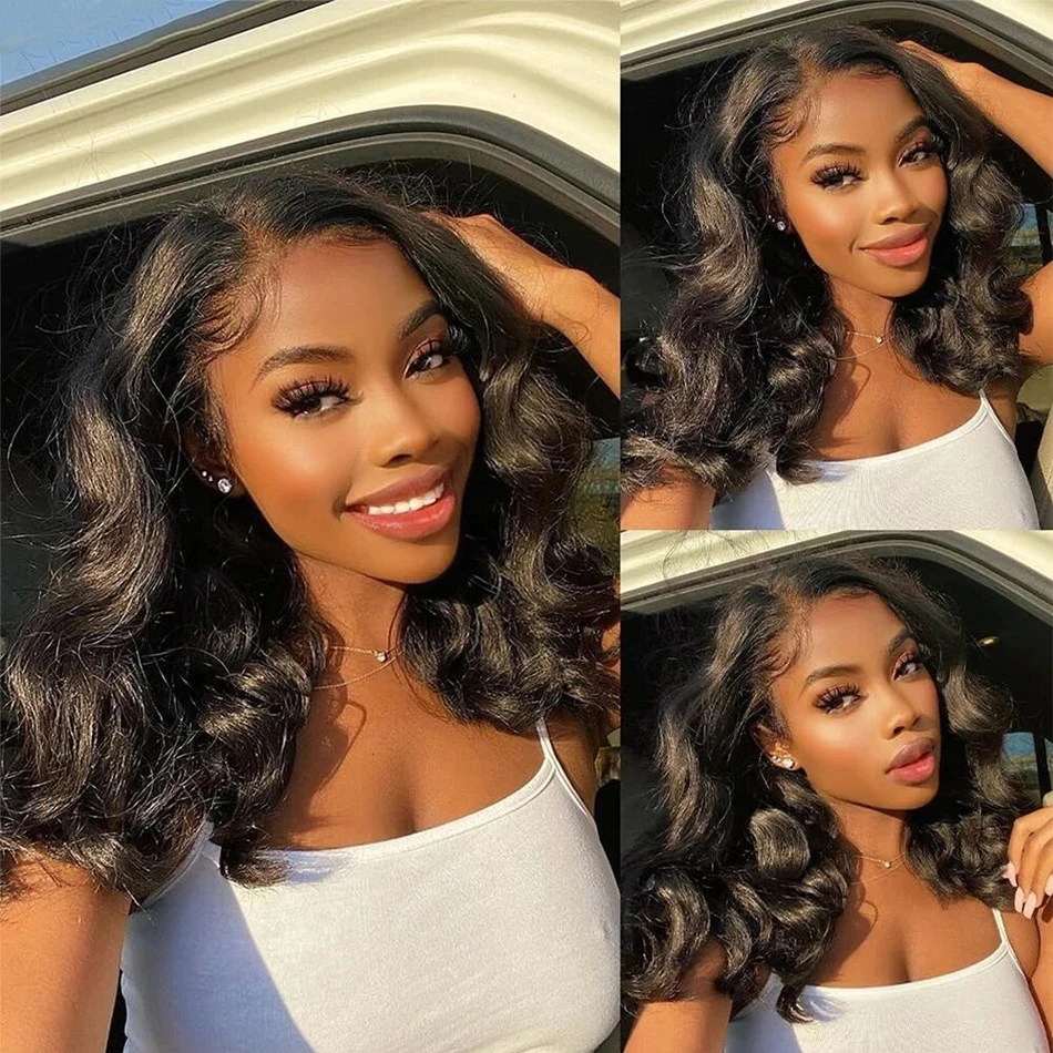 

Body Wave Short Bob Wig 13x4 Lace Frontal Human Hair Wigs Brazilian Wavy Remy Hair Short Bob Wig 8-16Inch
