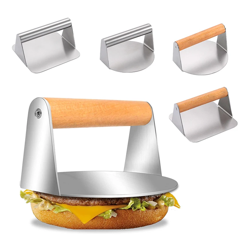 

Stainless Steel Burger Press Round Non-Stick Hamburger Press for Griddle Accessories Kit for Grill Cooking Burger Smasher Tools